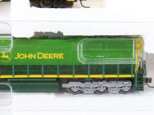 N Scale Athearn John Deere SD70MAC Diesel Set w/Cars, Track & Transformer