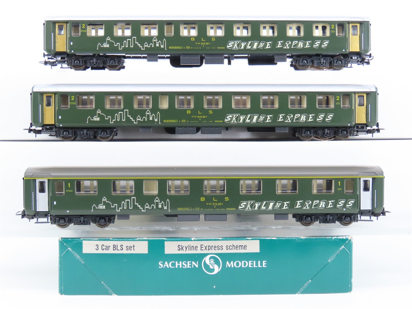 HO Scale Sachsenmodelle BLS "Skyline Express" Passenger 3-Car Set