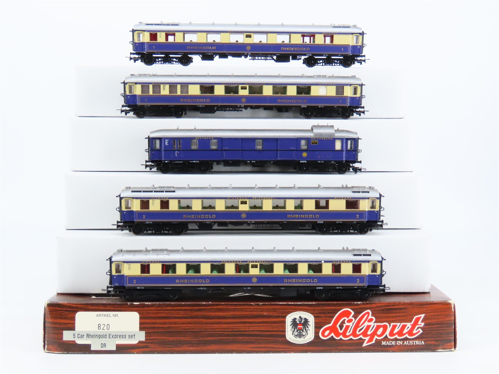 HO Scale Liliput 820 DR Deutsche Reichsbahn Rheingold Passenger 5-Car Set