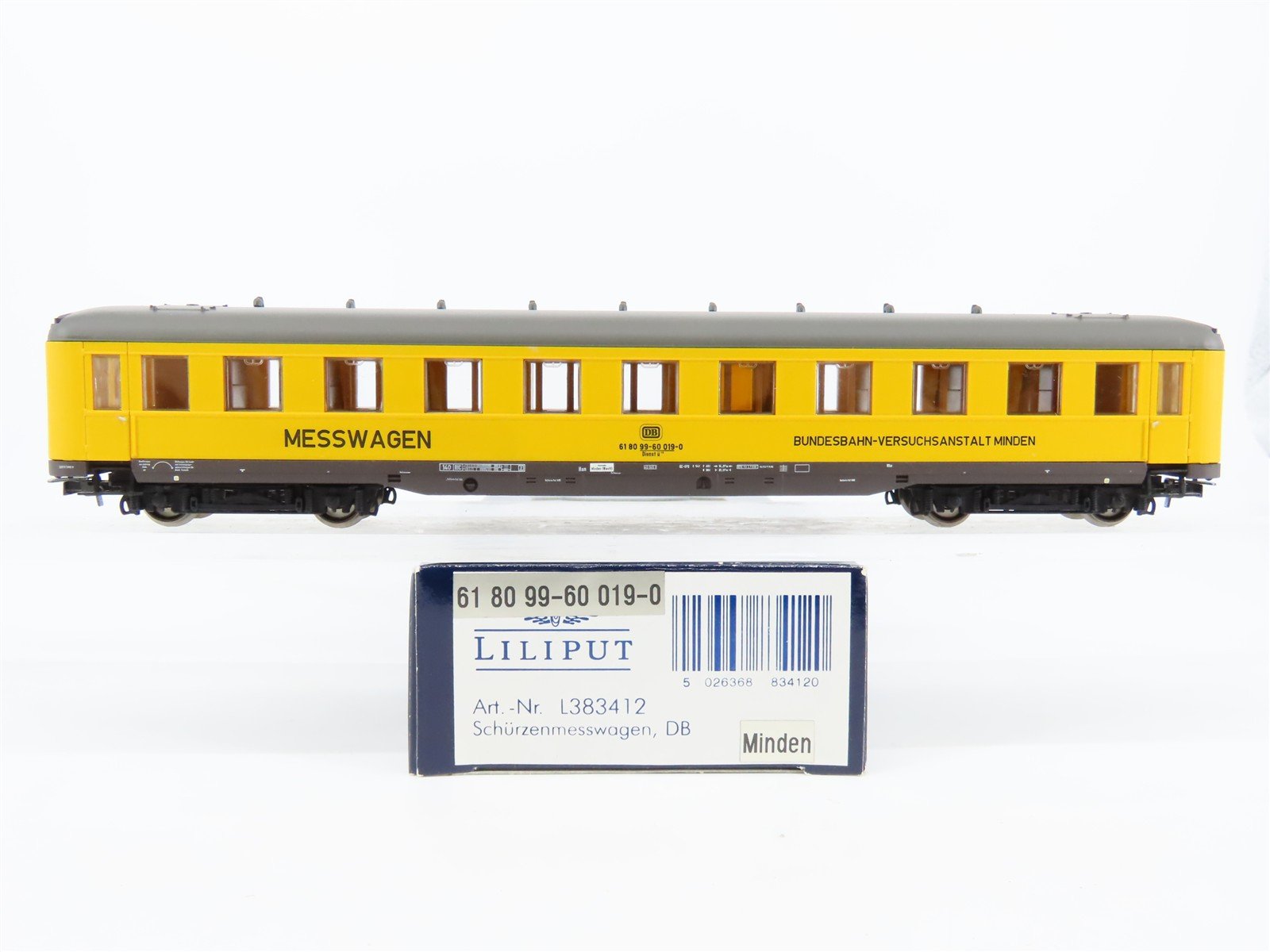 HO Scale Liliput L383412 DB Minden Measurement Coach Passenger Car #019-0