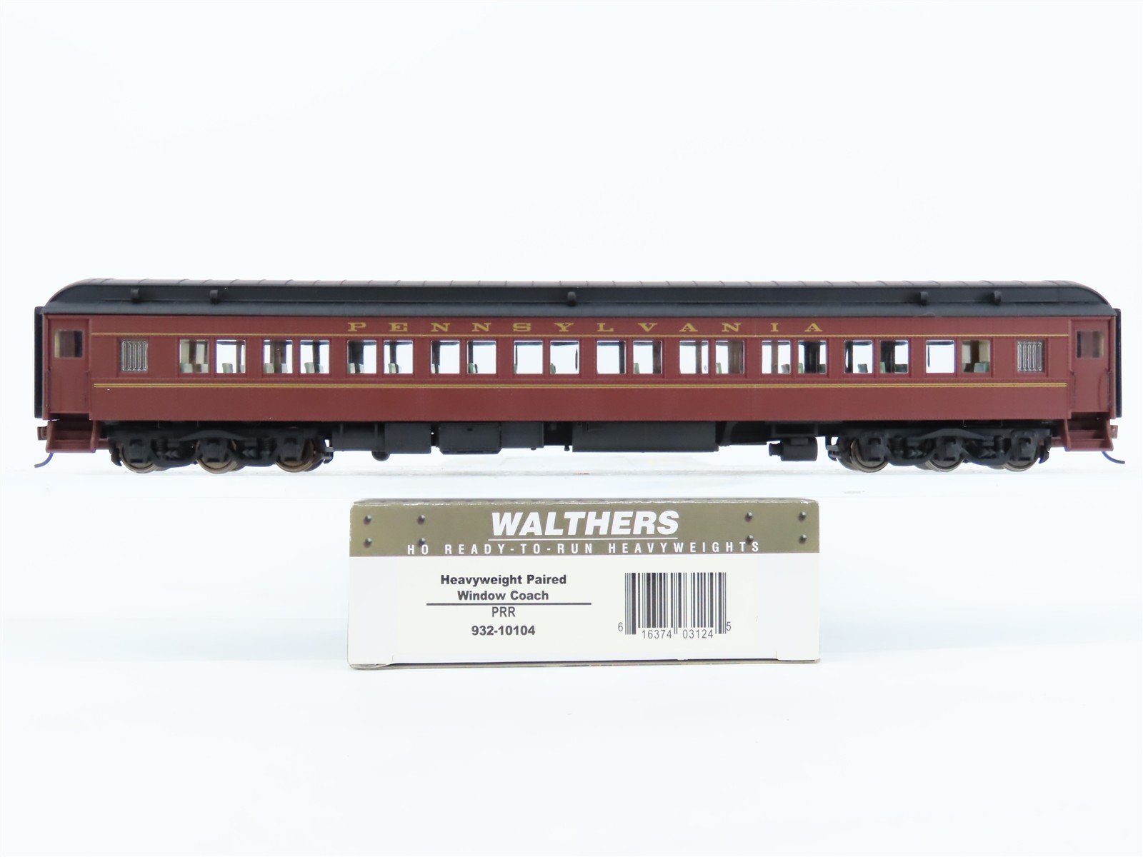 HO Scale Walthers 932-10104 PRR Pennsylvania Paired-Window Coach Passenger Car