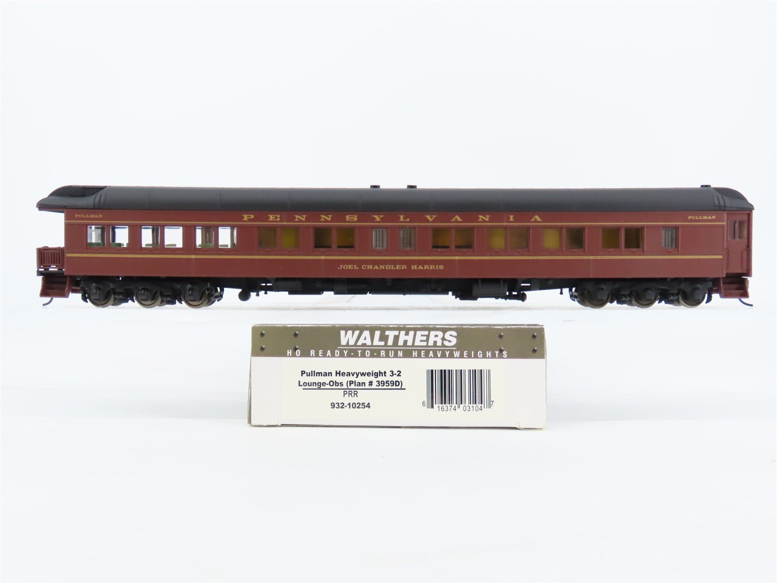 HO Walthers 932-10254 PRR Lounge-Observation Passenger "Joel Chandler Harris"