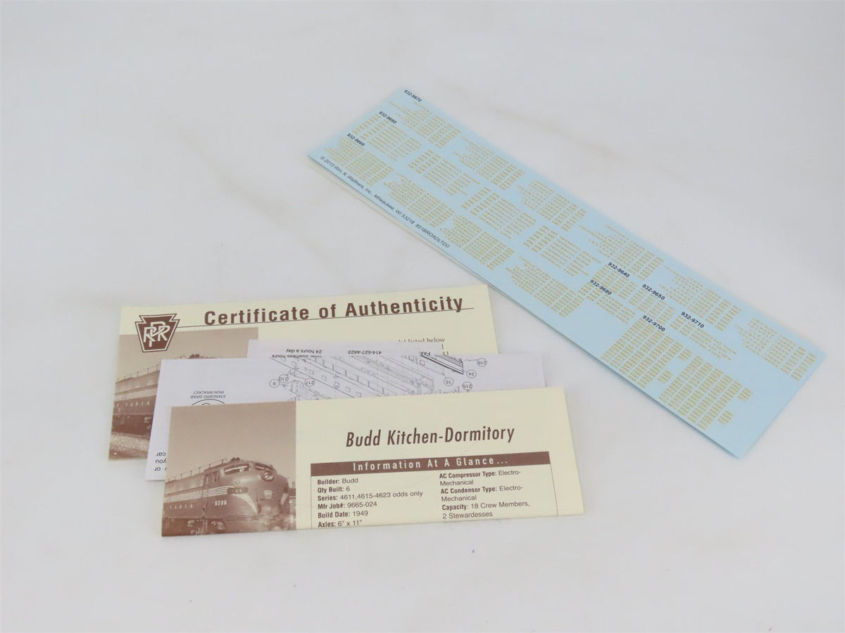 HO Walthers 932-9650 PRR 1953-Era Broadway Limited Budd Kitchen-Dorm Passenger