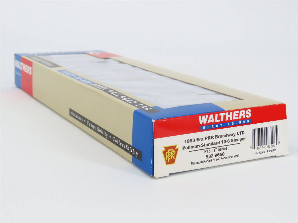 HO Walthers 932-9660 PRR 1953-Era Broadway Limited PS 10-6 Sleeper Passenger Car