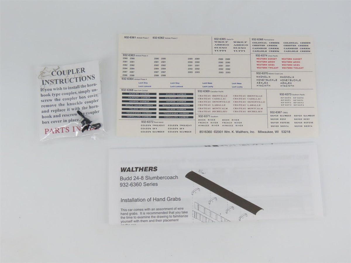 HO Scale Walthers 932-6366 PRR Pennsylvania 85&#39; Budd 24-8 Slumbercoach Passenger