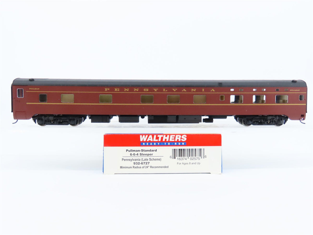 HO Walthers 932-6727 PRR Pennsylvania &quot;Late Scheme&quot; PS 6-6-4 Sleeper Passenger