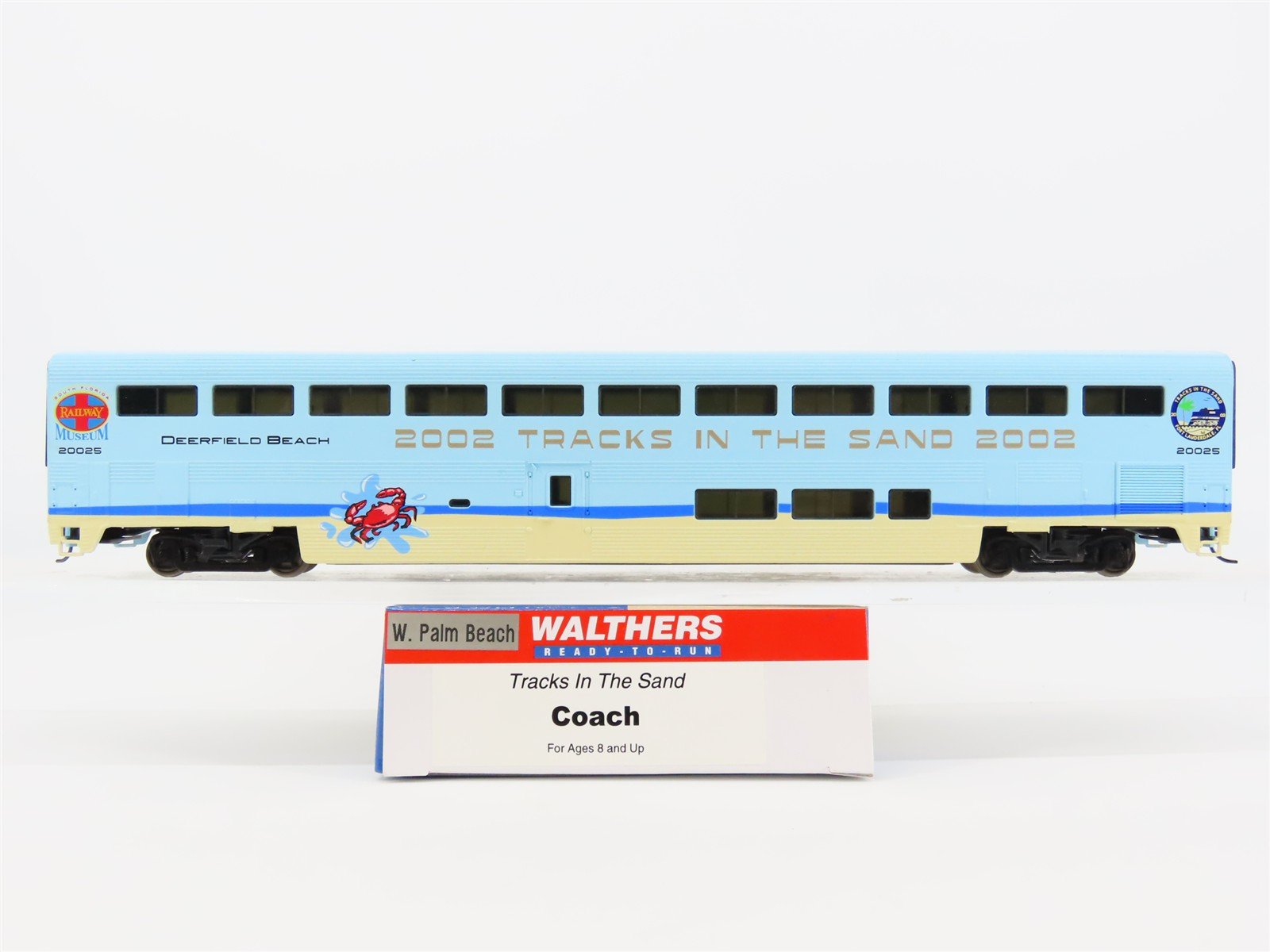 HO Scale Walthers "Tracks in the Sand 2002" Bi-Level Coach Passenger Car