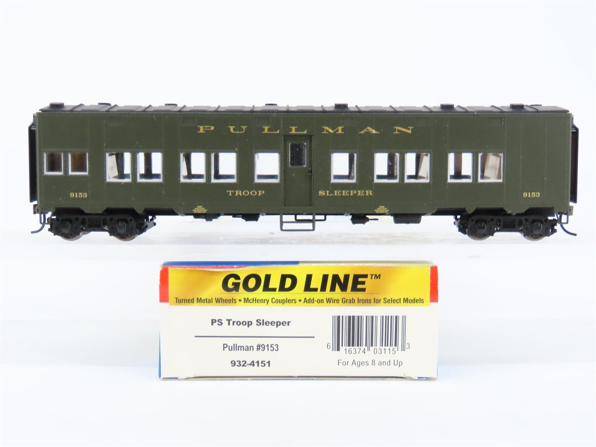 HO Walthers Gold Line 932-4151 Pullman Standard Troop Sleeper Passenger #9153