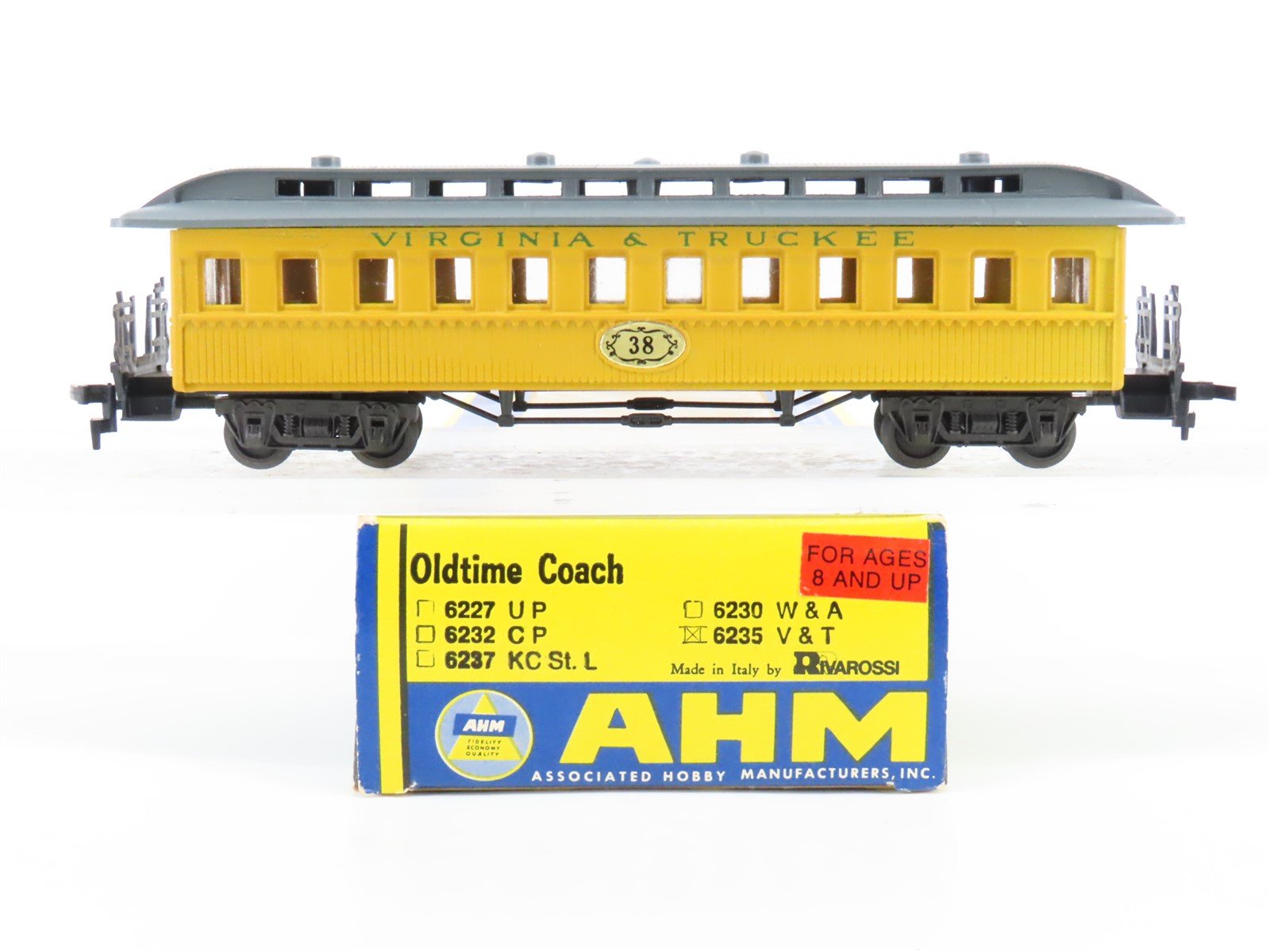 HO Scale AHM/Rivarossi 6235 V&T Virginia & Truckee Old Time Coach Passenger #38