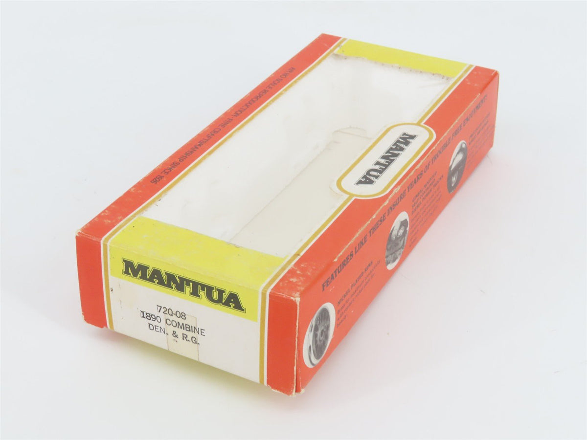 HO Scale Mantua 720-08 D&amp;RGW Denver &amp; Rio Grande Western 1890 Combine Passenger