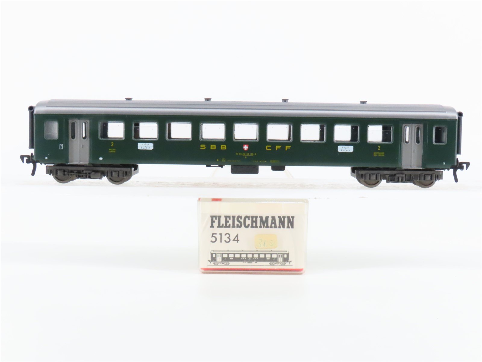 HO Scale Fleischmann 5134 SBB CFF 2nd Class Passenger Car #20-34 149