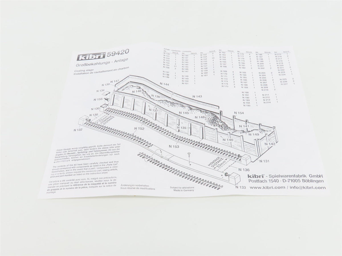 HO 1/87 Scale Kibri Kit 59420 Industrial Portal Rail Crane