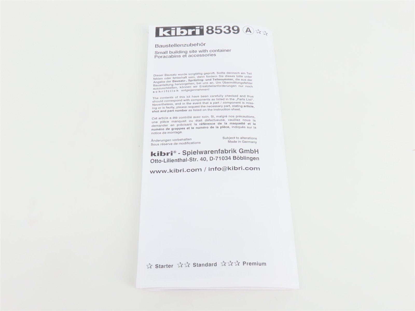 HO 1/87 Scale Kibri Kit 8539 Construction Site Accessories w/ Fence