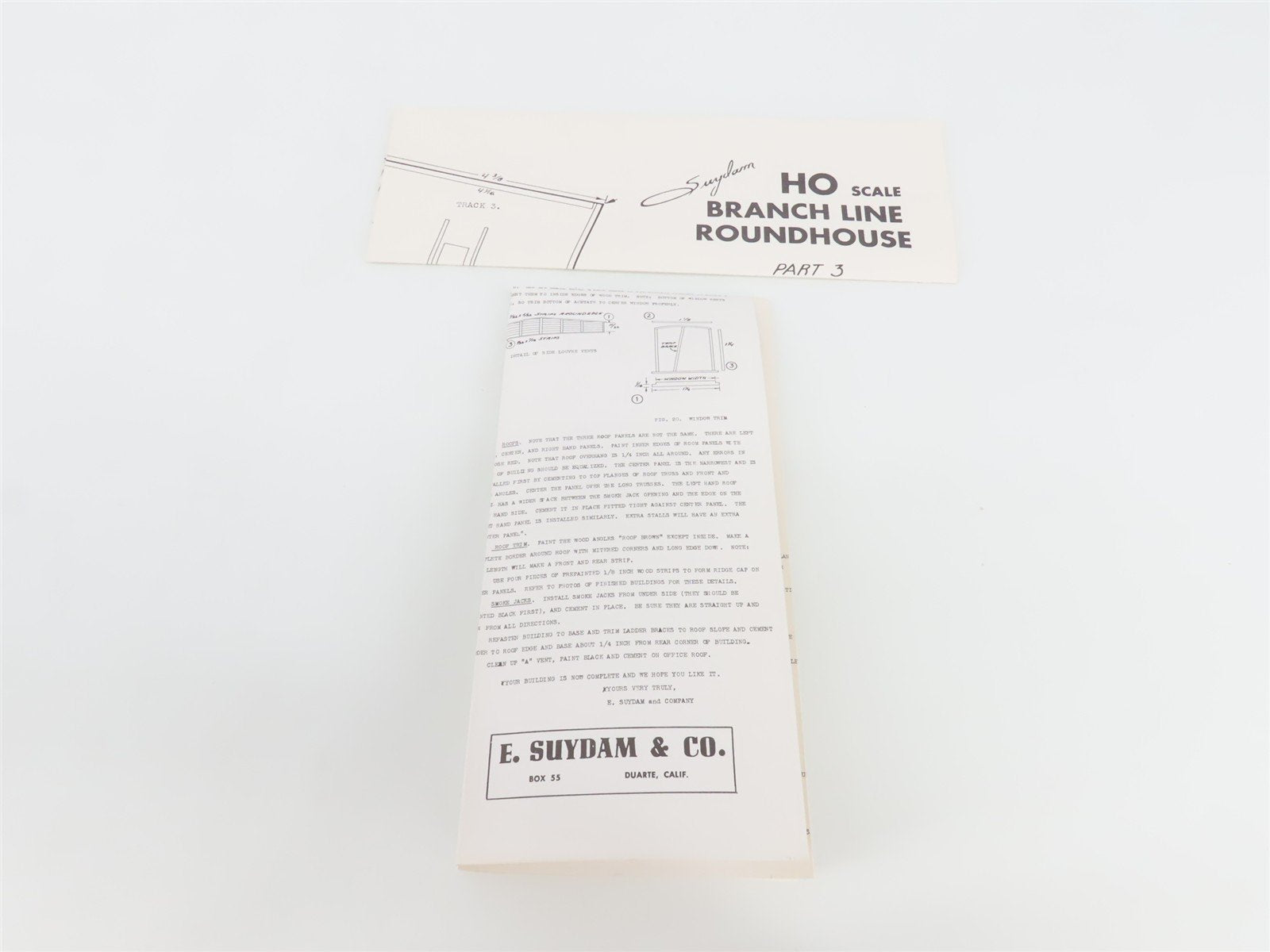 HO Scale E. Suydam & Co. Kit 8 Corrugated Metal 3-Stall Branch Line Roundhouse