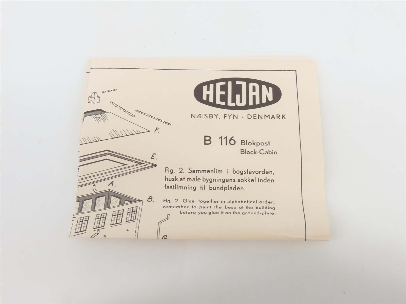 HO 1/87 Scale Heljan Plastic Kit B116 Block Cabin