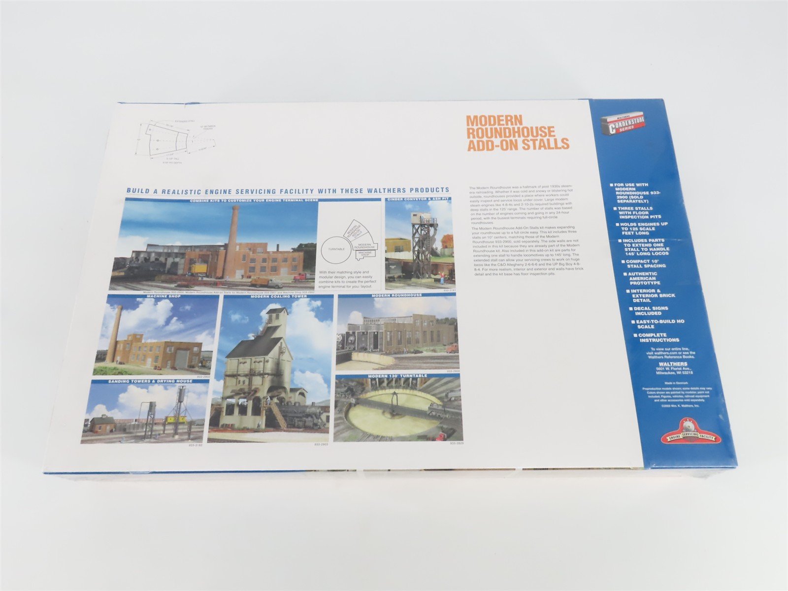 HO Walthers Cornerstone Kit 933-2901 Modern Roundhouse Add-On Stalls - SEALED