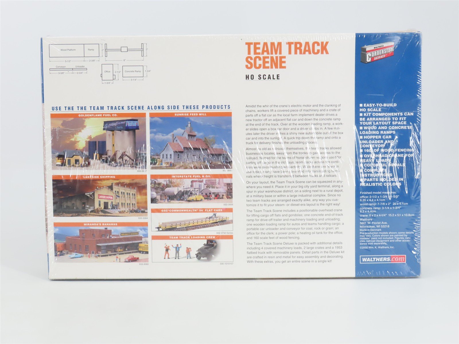 HO 1/87 Scale Walthers Cornerstone Kit 933-3166 Team Track Scene - SEALED