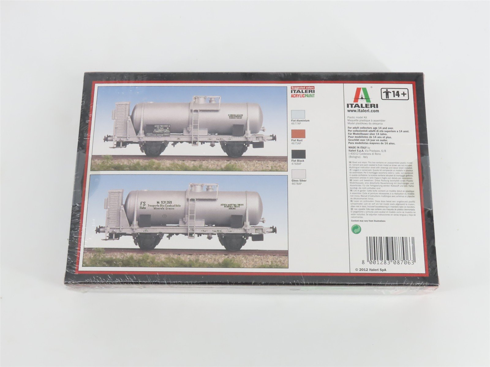 LOT of 4 HO Italeri Kits 8706 & 8707 Undecorated Tank Car & Hopper - SEALED