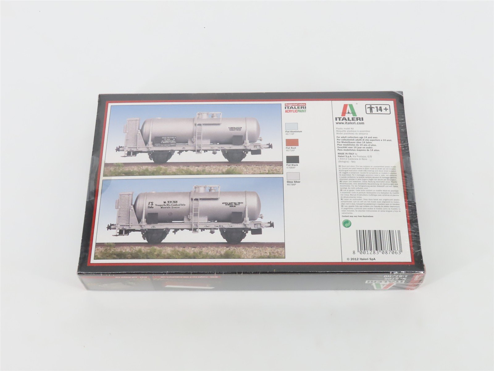 LOT of 4 HO Italeri Kits 8706 & 8707 Undecorated Tank Car & Hopper - SEALED
