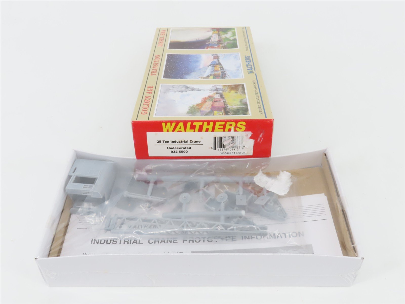 HO Scale Walthers Kit 932-5500 Undecorated 25-Ton Industrial Crane Car - SEALED