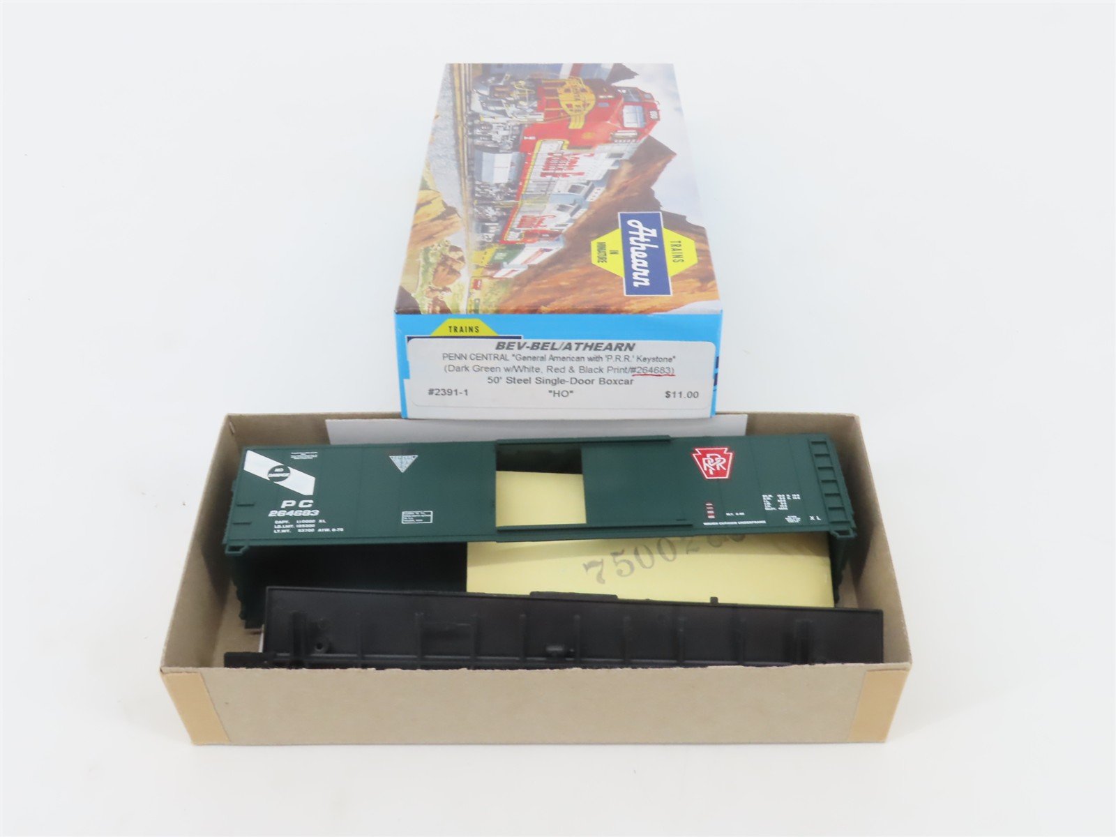 HO Scale Athearn Bev-Bell Kit 2391-1 PC / PRR "Keystone" 50' Box Car #264683