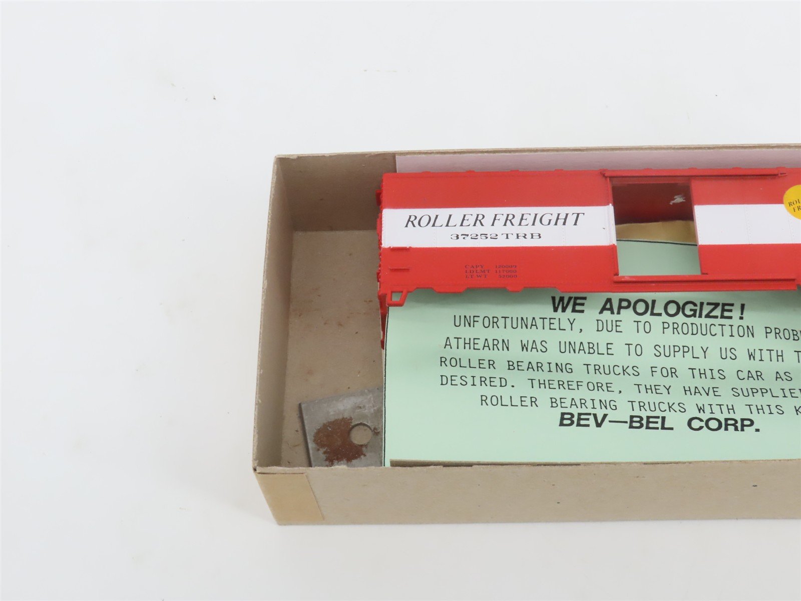 HO Scale Athearn Bev-Bel Kit 1152-1 TRB Timken Roller Freight 40' Box Car #37252