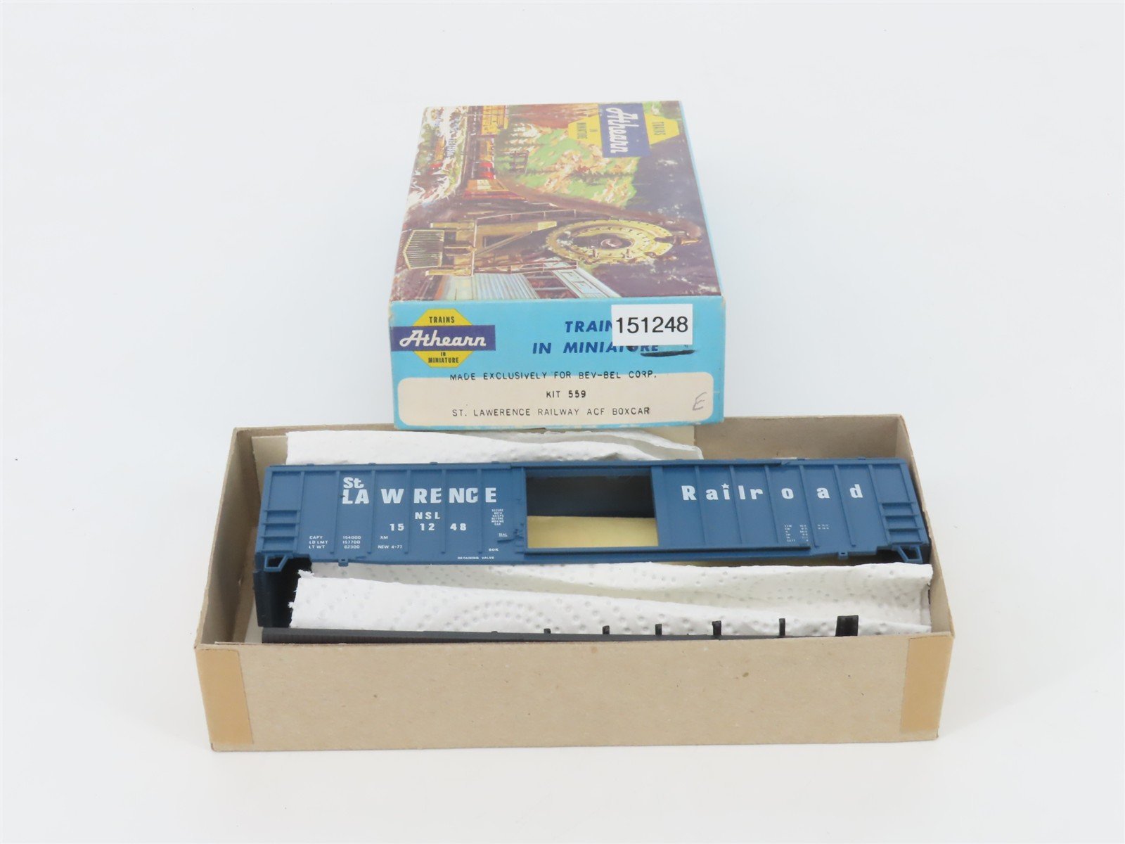 HO Scale Athearn Bev-Bel Kit 559 NSL St. Lawrence 50' Rib-Side Box Car #151248
