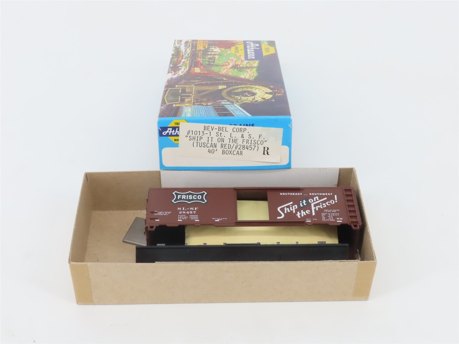 HO Scale Athearn Bev-Bel Kit 1013-1 SL-SF Frisco 40' Single Door Box Car #28457