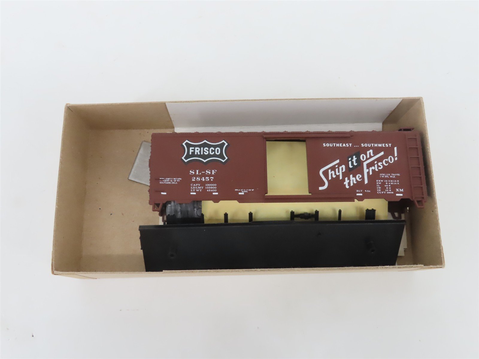 HO Scale Athearn Bev-Bel Kit 1013-1 SL-SF Frisco 40' Single Door Box Car #28457