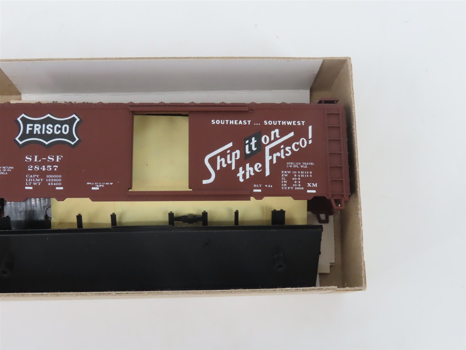 HO Scale Athearn Bev-Bel Kit 1013-1 SL-SF Frisco 40' Single Door Box Car #28457
