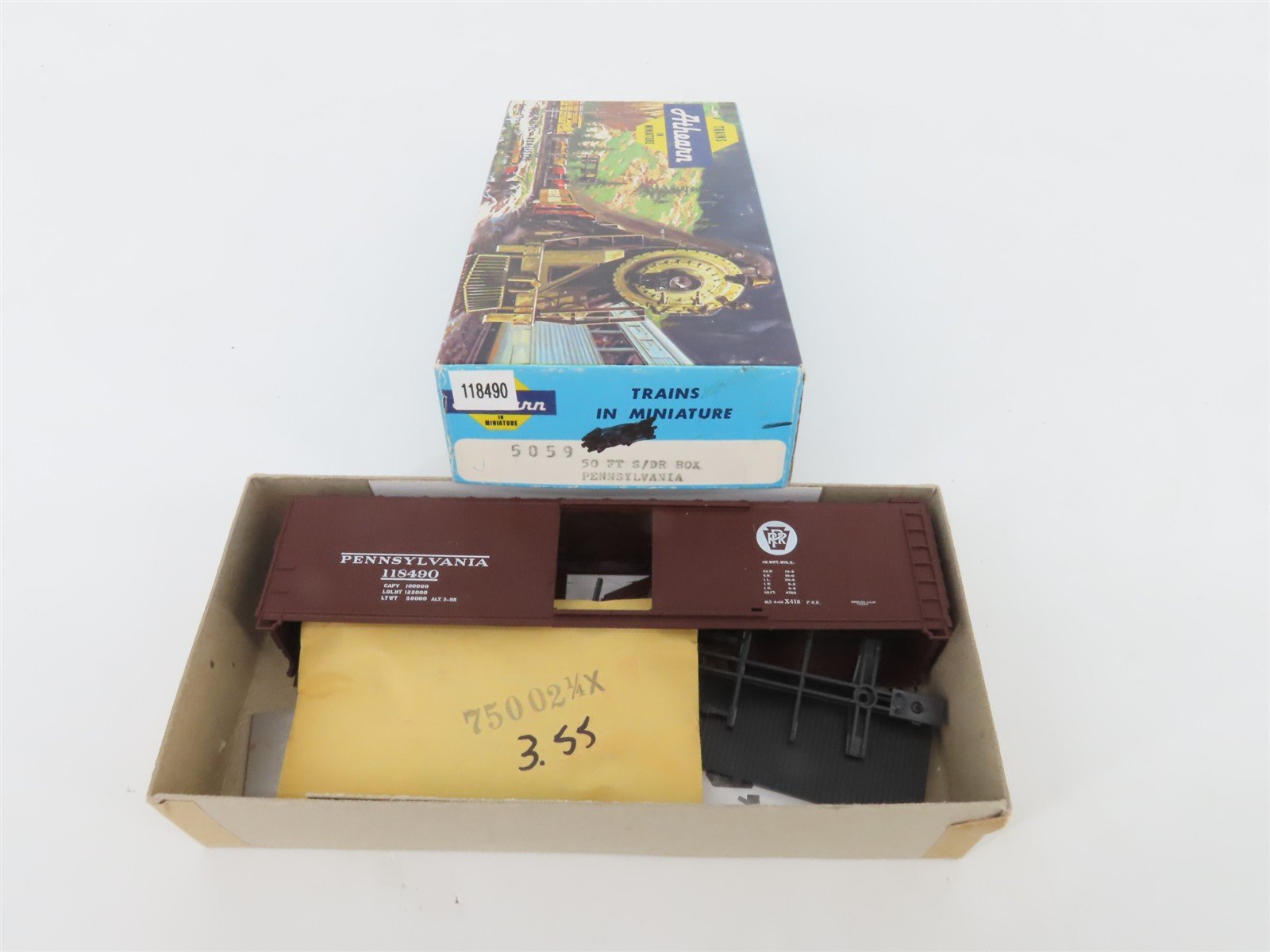 HO Scale Athearn Kit 5059 PRR Pennsylvania 50' Single Door Box Car #118490