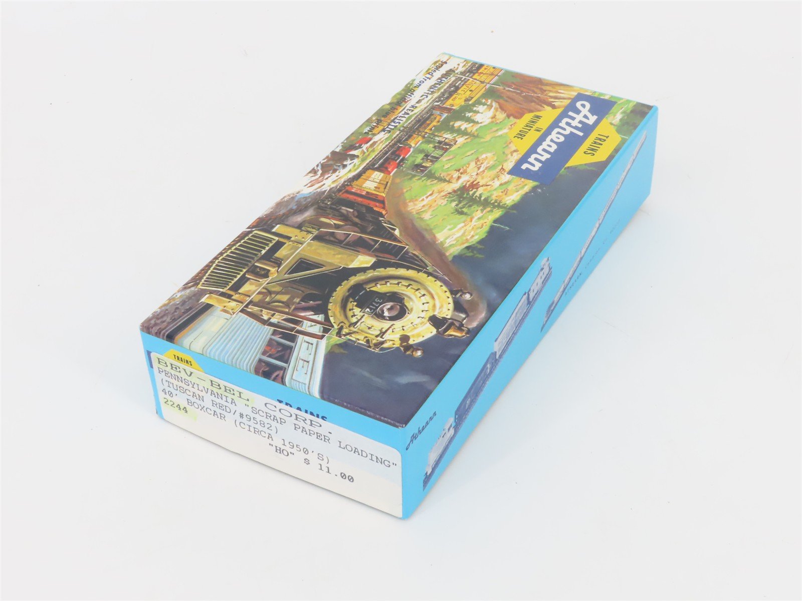 HO Scale Athearn Bev-Bel Kit 2244 PRR Scrap Paper 1950's Era 40' Box Car #9582