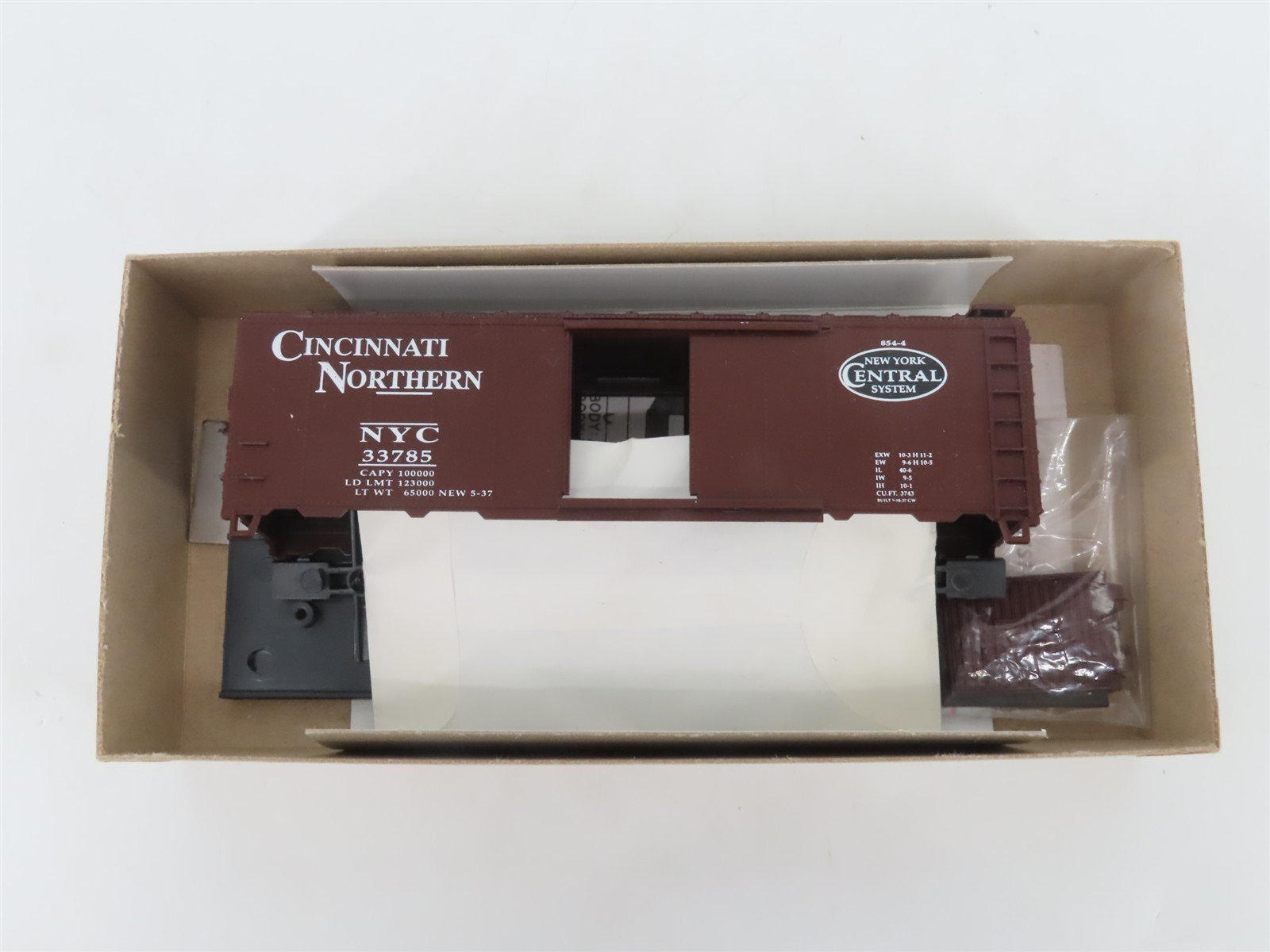 HO Scale Athearn Bev-Bel Kit 1997 NYC Cincinnati Northern 40' Box Car #33785
