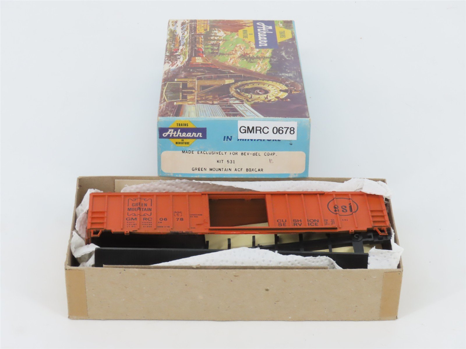 HO Scale Athearn Bev-Bel Kit 531 GMRC Green Mountain 50' Box Car #0678
