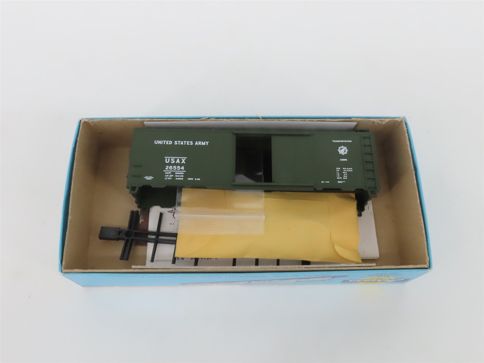 HO Scale Athearn Bev-Bel Kit 2313-3 USAX US Army 1950's Era 40' Box Car #26554