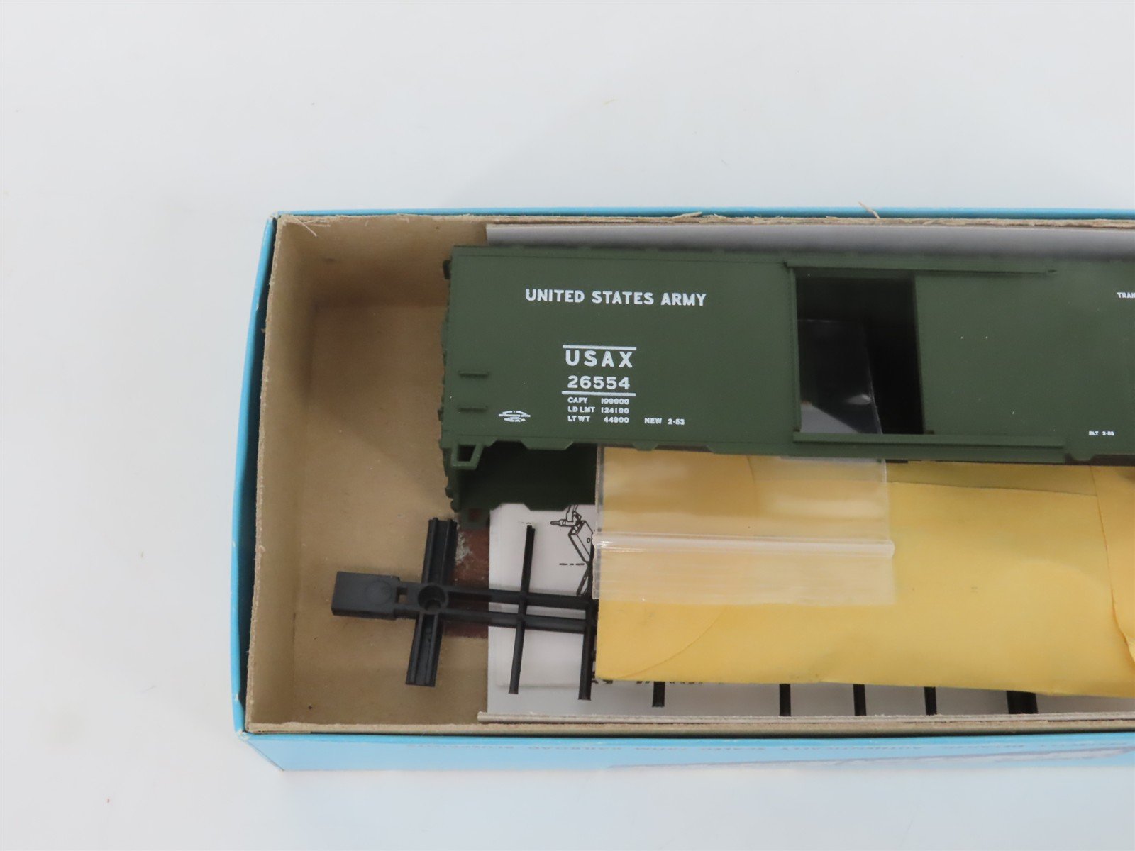HO Scale Athearn Bev-Bel Kit 2313-3 USAX US Army 1950's Era 40' Box Car #26554