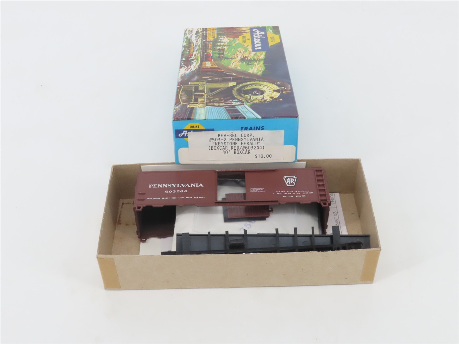 HO Athearn Bev-Bel Kit 503-2 PRR Pennsylvania "Keystone" 40' Box Car #603244