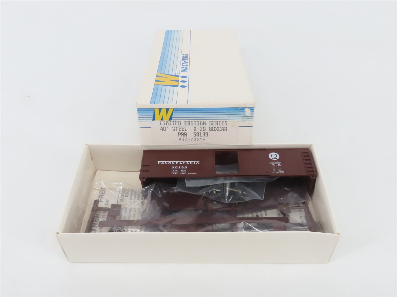HO Scale Walthers Limited Edition Kit 932-2051A PRR X29 40' Steel Box Car #50138