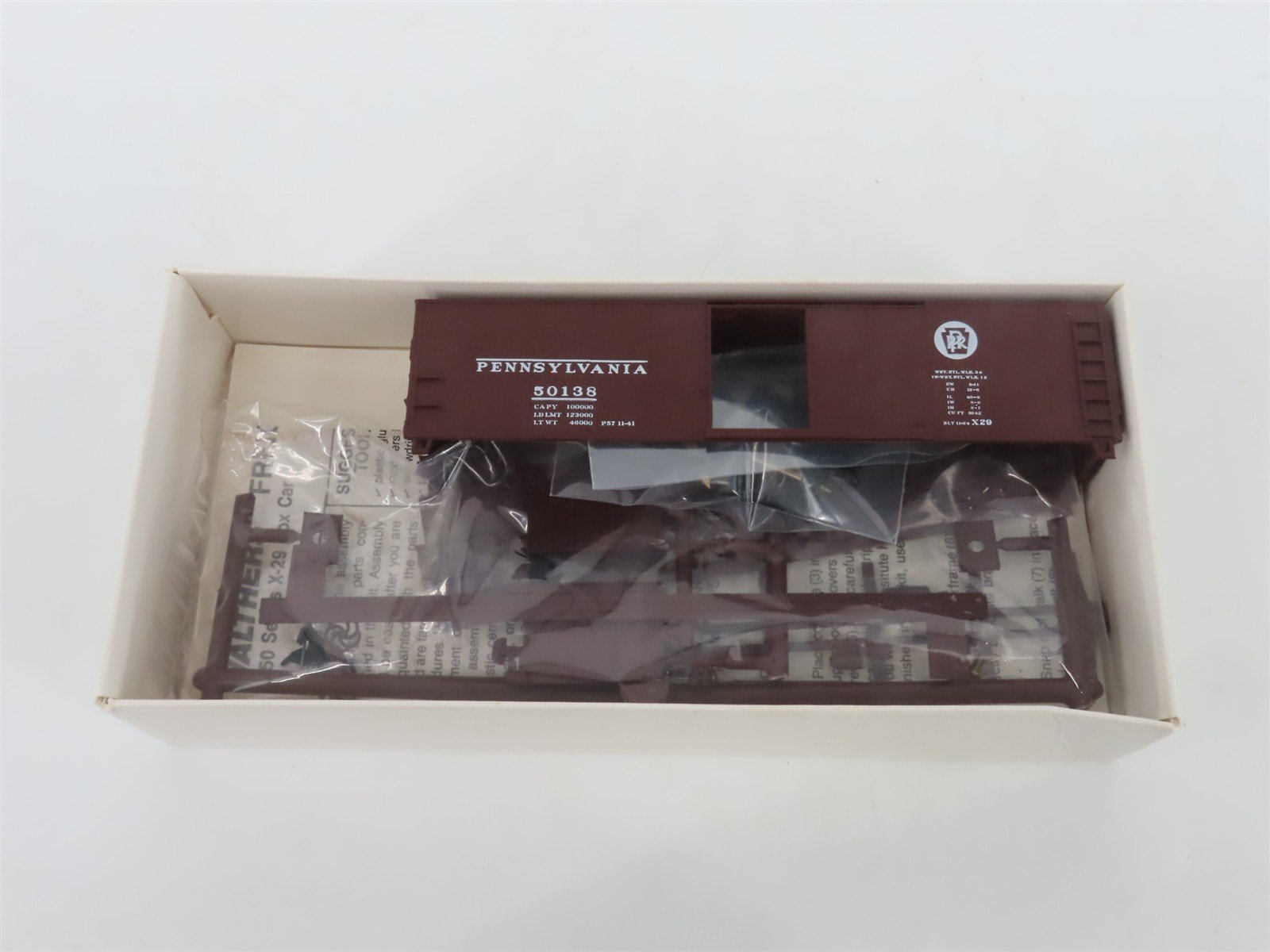HO Scale Walthers Limited Edition Kit 932-2051A PRR X29 40' Steel Box Car #50138