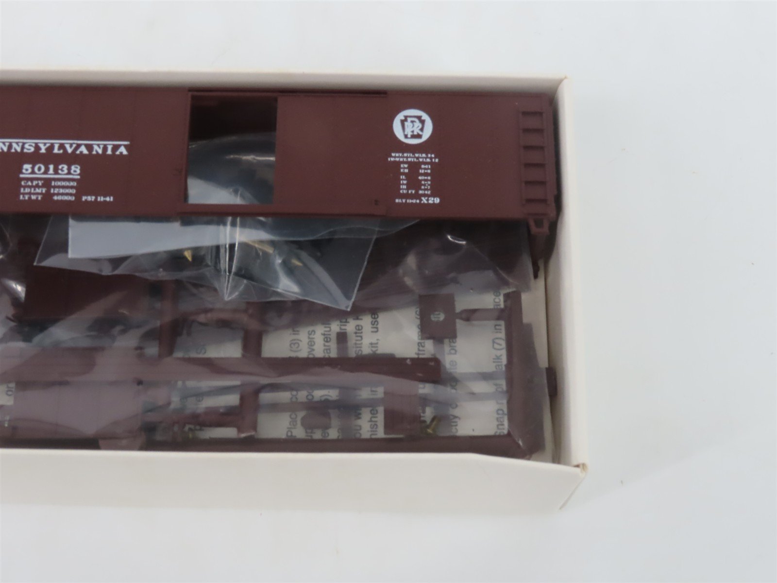 HO Scale Walthers Limited Edition Kit 932-2051A PRR X29 40' Steel Box Car #50138