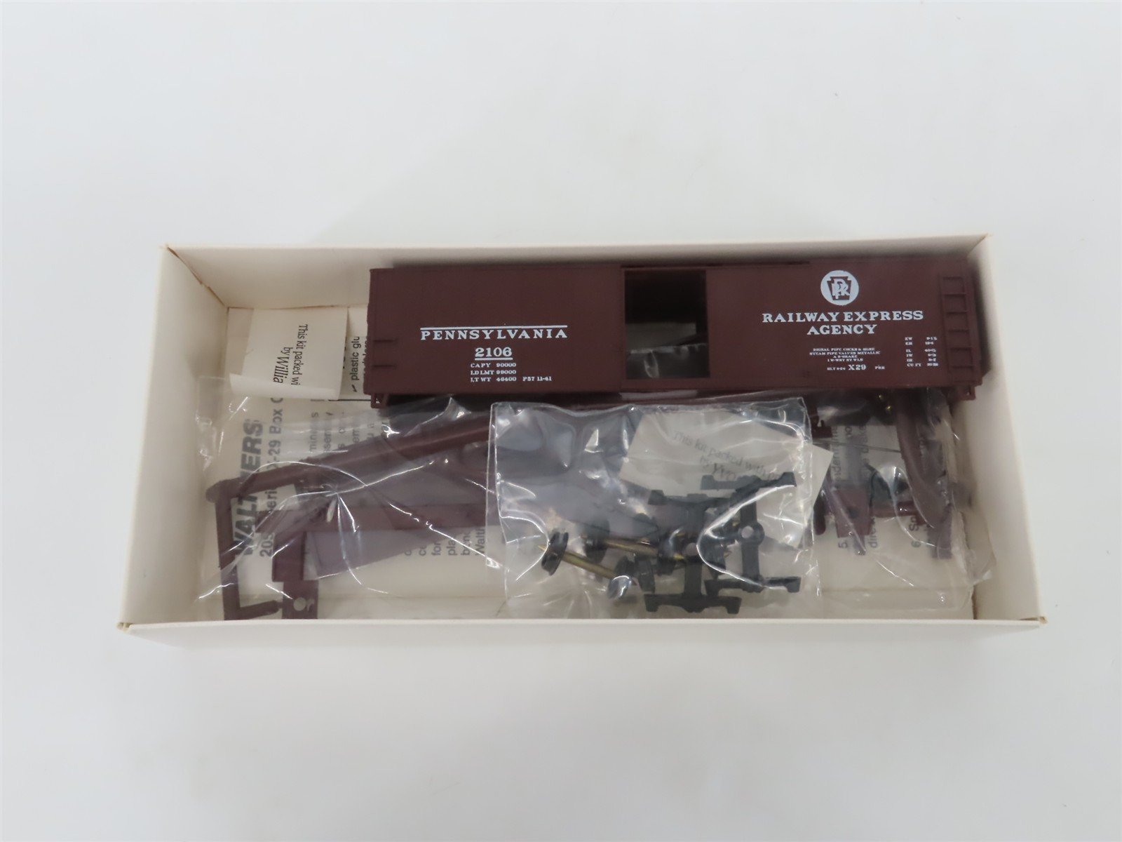HO Scale Walthers Limited Edition Kit 932-2051B PRR X29 40' Steel Box Car #2106