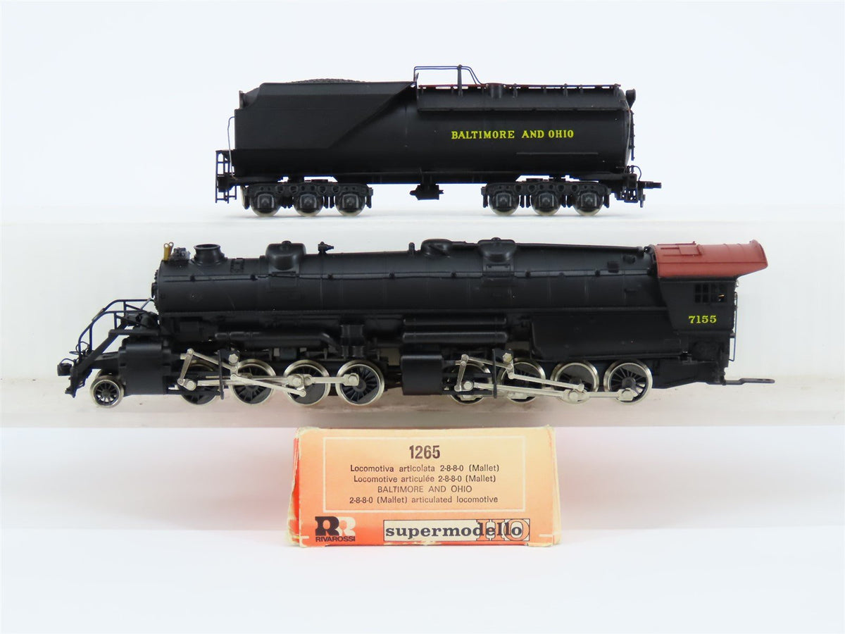 HO Scale Rivarossi 1265 B&amp;O Baltimore &amp; Ohio 2-8-8-0 Steam Locomotive #7155