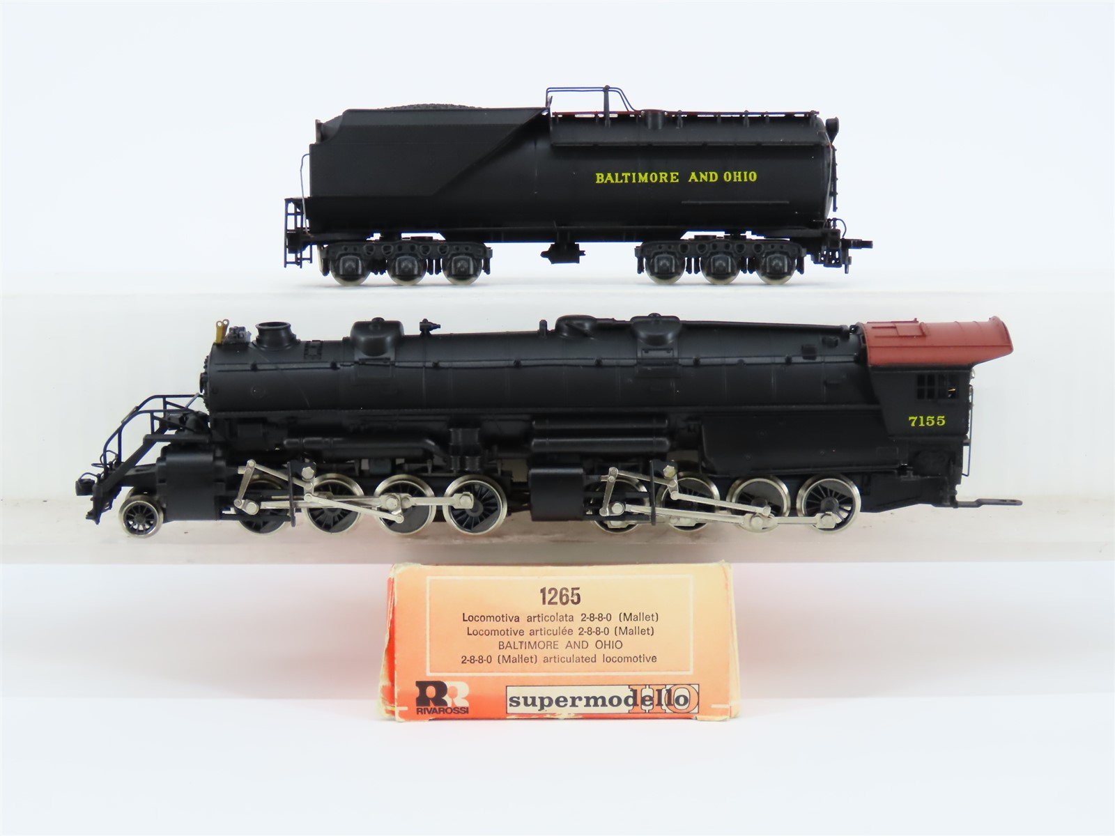 HO Scale Rivarossi 1265 B&O Baltimore & Ohio 2-8-8-0 Steam Locomotive #7155