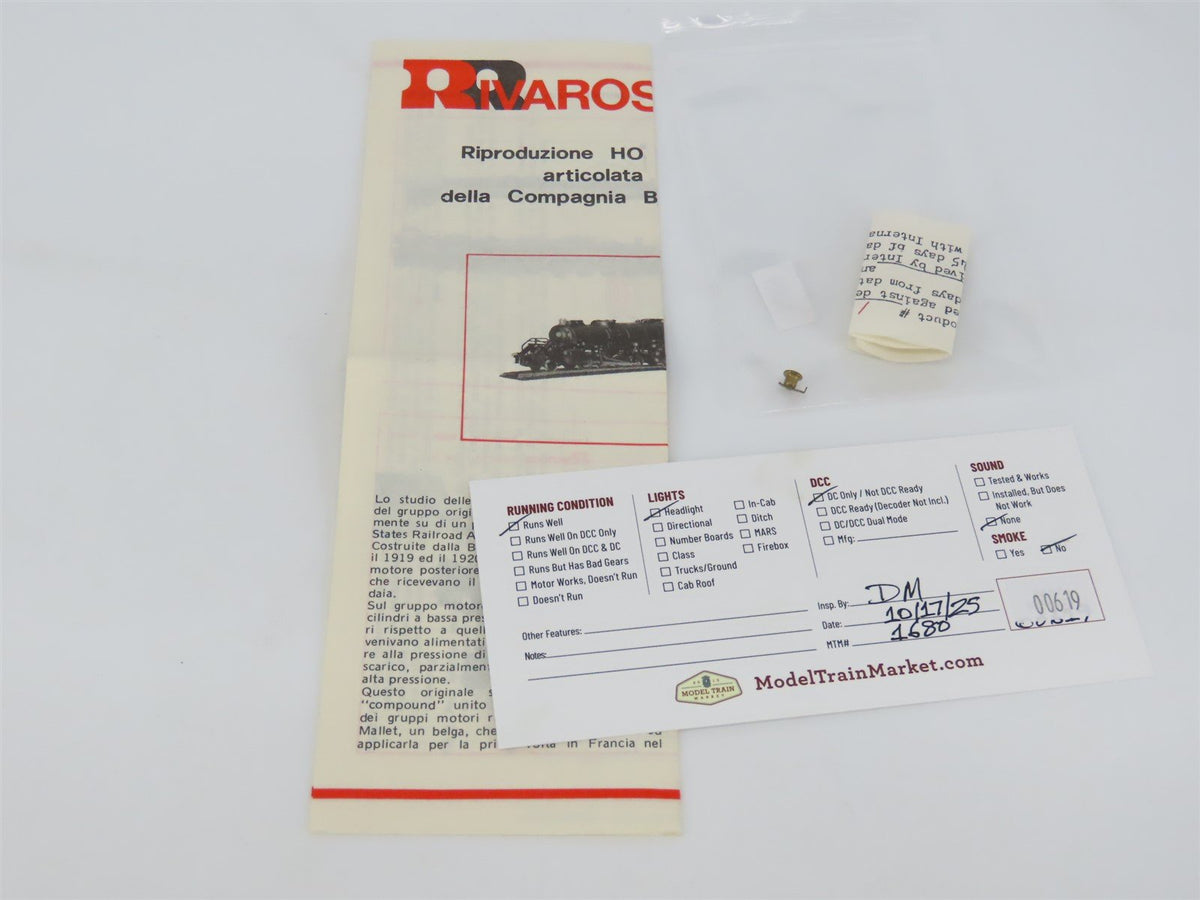 HO Scale Rivarossi 1265 B&amp;O Baltimore &amp; Ohio 2-8-8-0 Steam Locomotive #7155