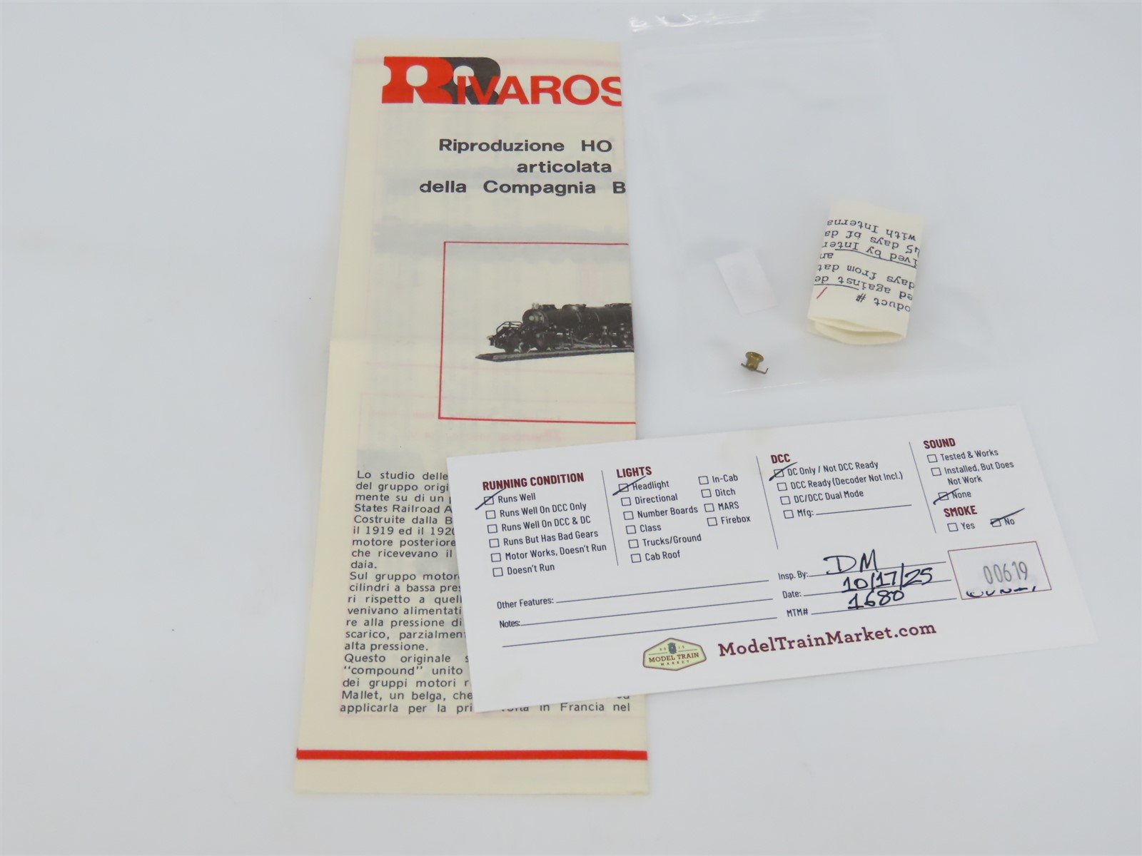 HO Scale Rivarossi 1265 B&O Baltimore & Ohio 2-8-8-0 Steam Locomotive #7155