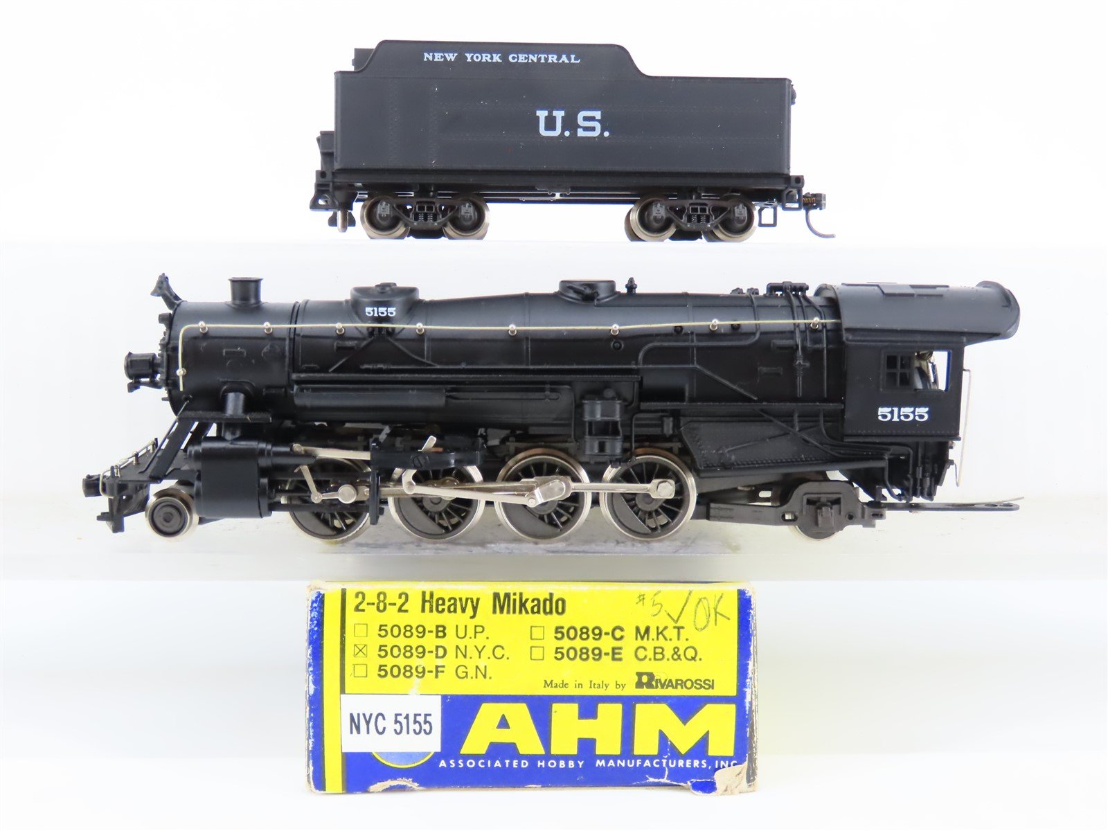 HO Scale AHM 5089-D NYC/US New York Central 2-8-2 Steam Locomotive #5155
