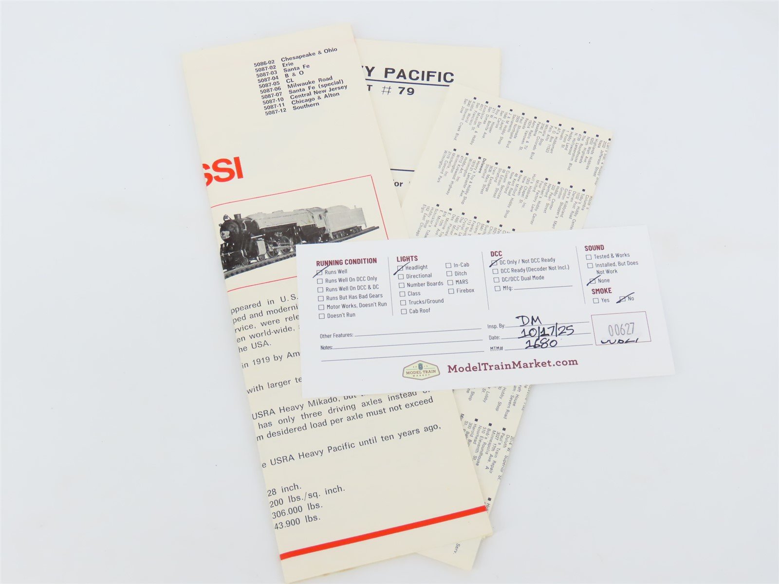 HO Scale AHM 5087-11 C&A Alton 4-6-2 Steam Locomotive #5299