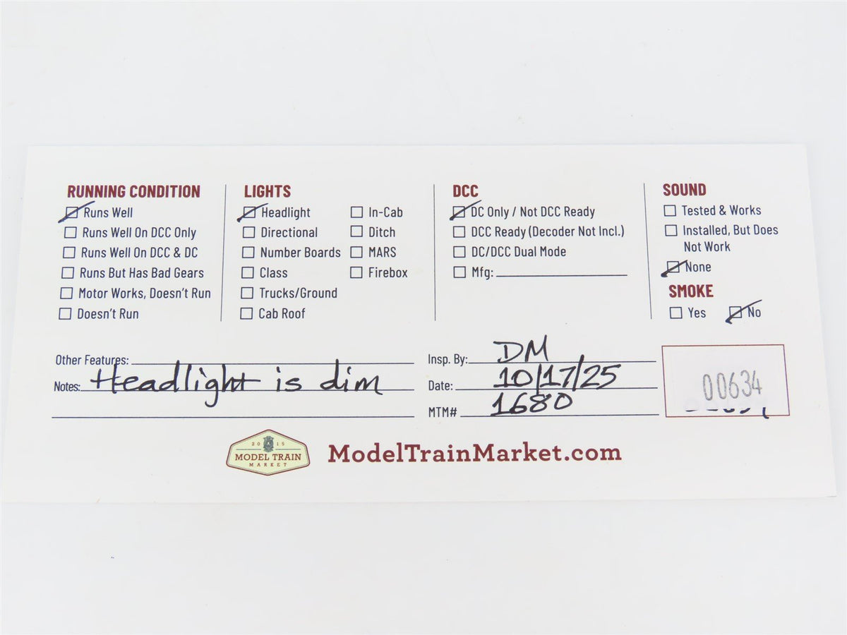 HO Scale AHM 5089-09 GN Great Northern 2-8-2 Steam Locomotive #3380