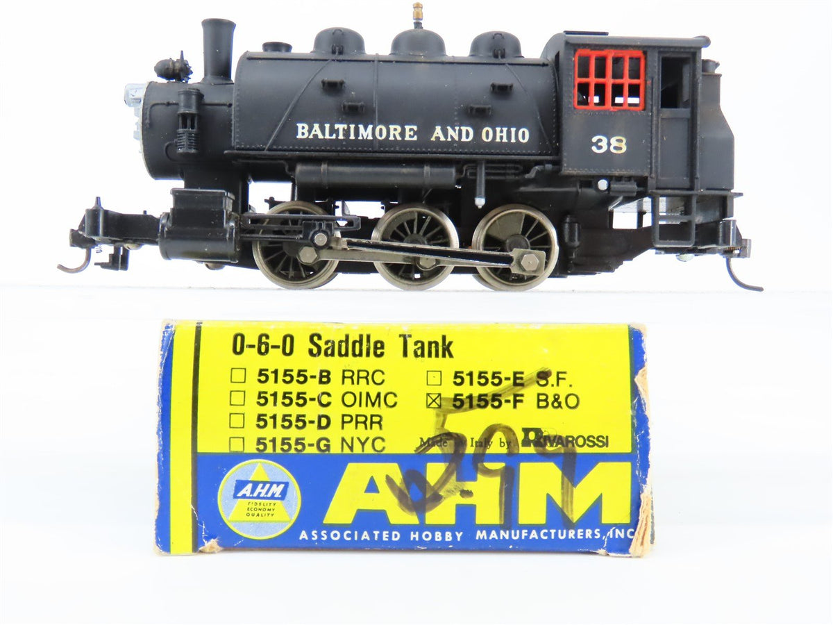 HO Scale AHM 5155-F B&amp;O Baltimore &amp; Ohio Saddle Tank 0-6-0 Steam Loco #38