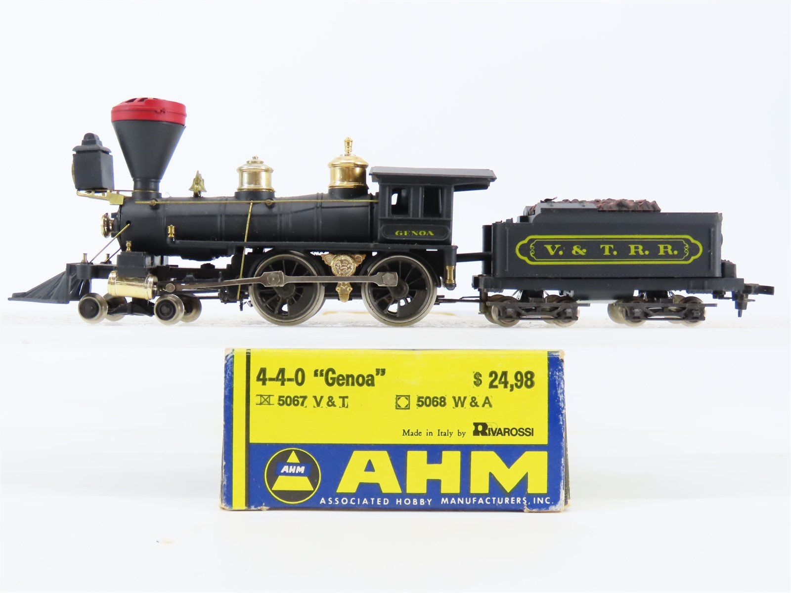HO Scale AHM 5067 V&T Virginia & Truckee 4-4-0 Steam Locomotive "Genoa"